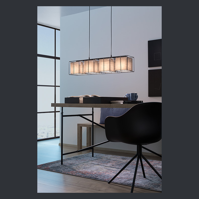 4-flammige Pendelleuchte im Loft-Style